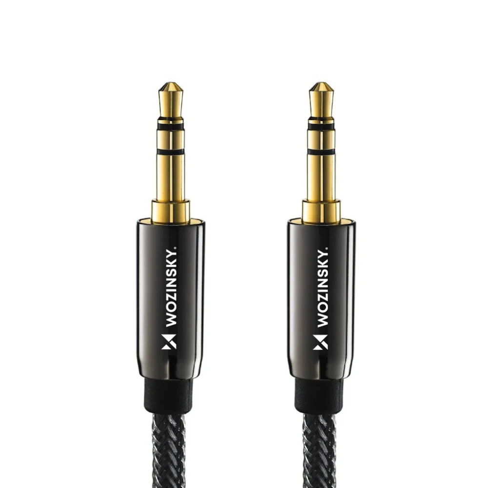 Wozinsky universal mini jack cable 2x AUX cable 1.5 m blackeng