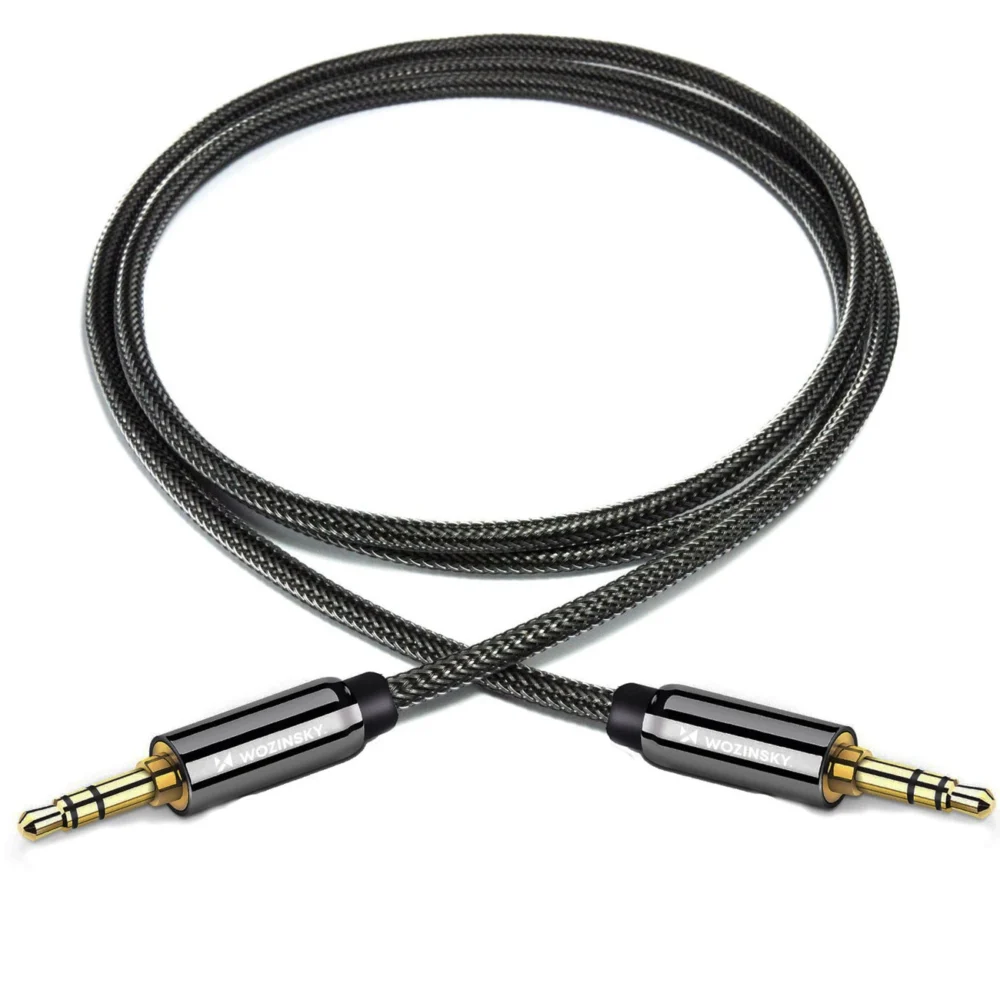 Wozinsky universal mini jack cable 2x AUX cable 1.5 m blackeng
