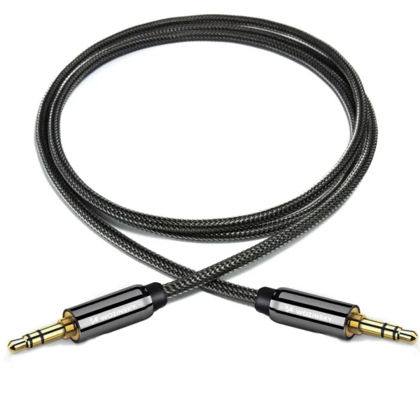 Wozinsky universal mini jack cable 2x AUX cable 1.5 m blackeng