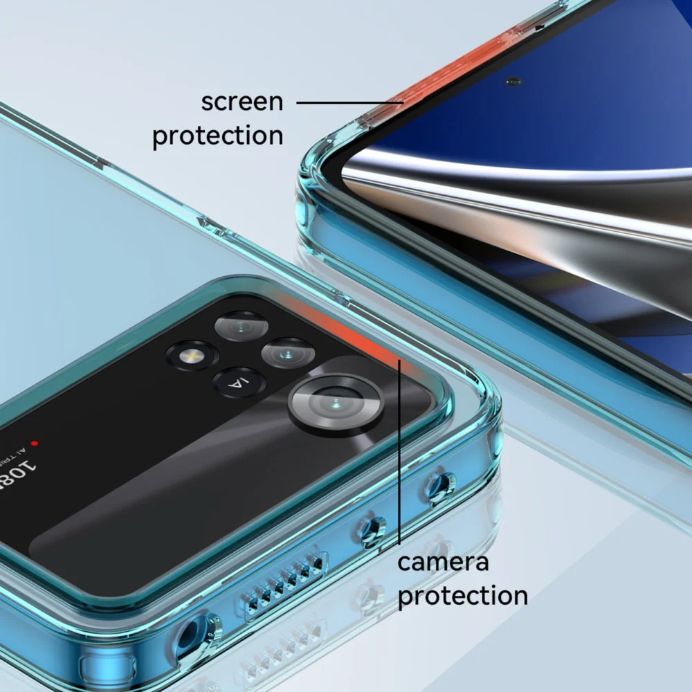 Outer Space Case for Xiaomi Poco X4 Pro 5G cover with a flexible frame blueeng