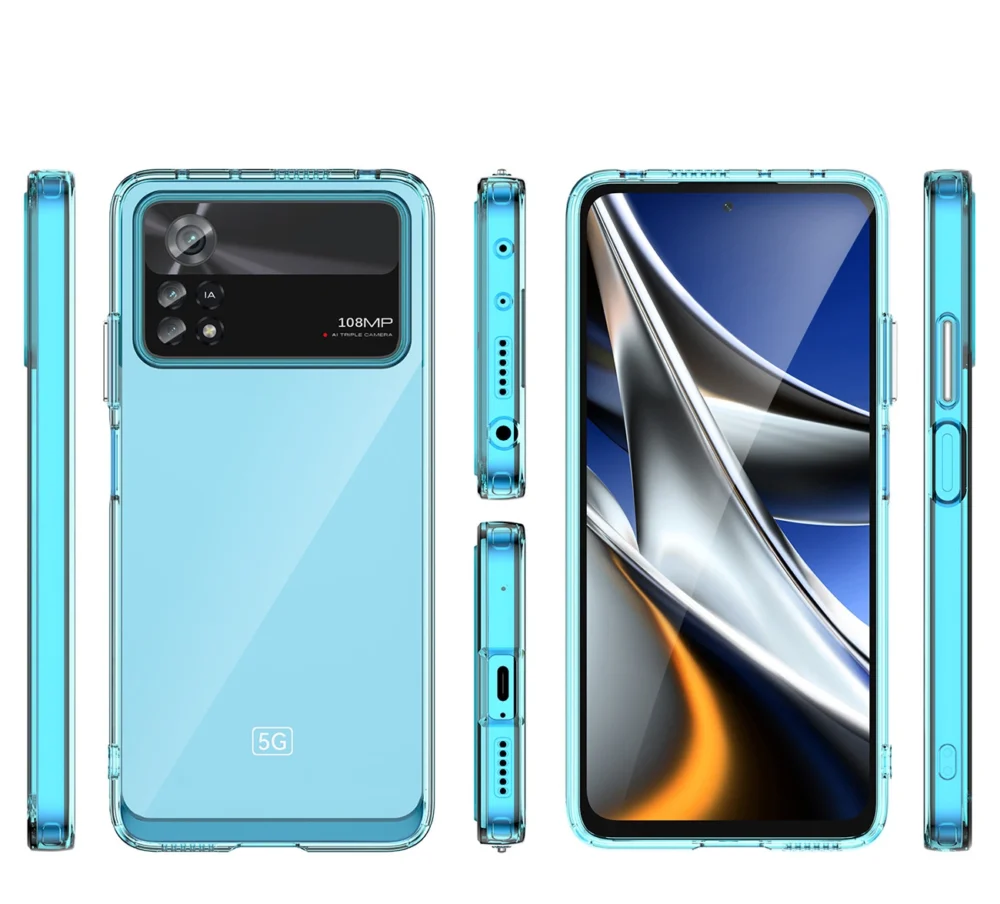 Outer Space Case for Xiaomi Poco X4 Pro 5G cover with a flexible frame blueeng
