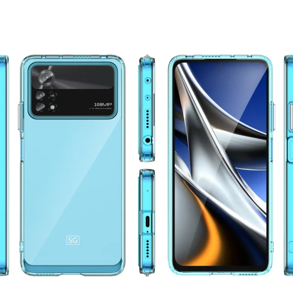 Outer Space Case for Xiaomi Poco X4 Pro 5G cover with a flexible frame blueeng
