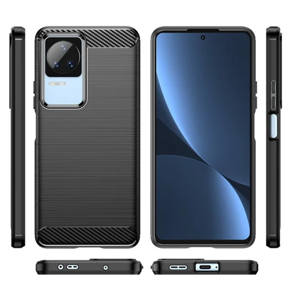 Carbon Case for Xiaomi Poco F4 5G flexible silicone carbon cover blackeng