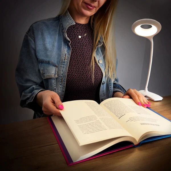 [RETURNED ITEM] Wireless LED reading lamp with clip + black micro USB cableeng