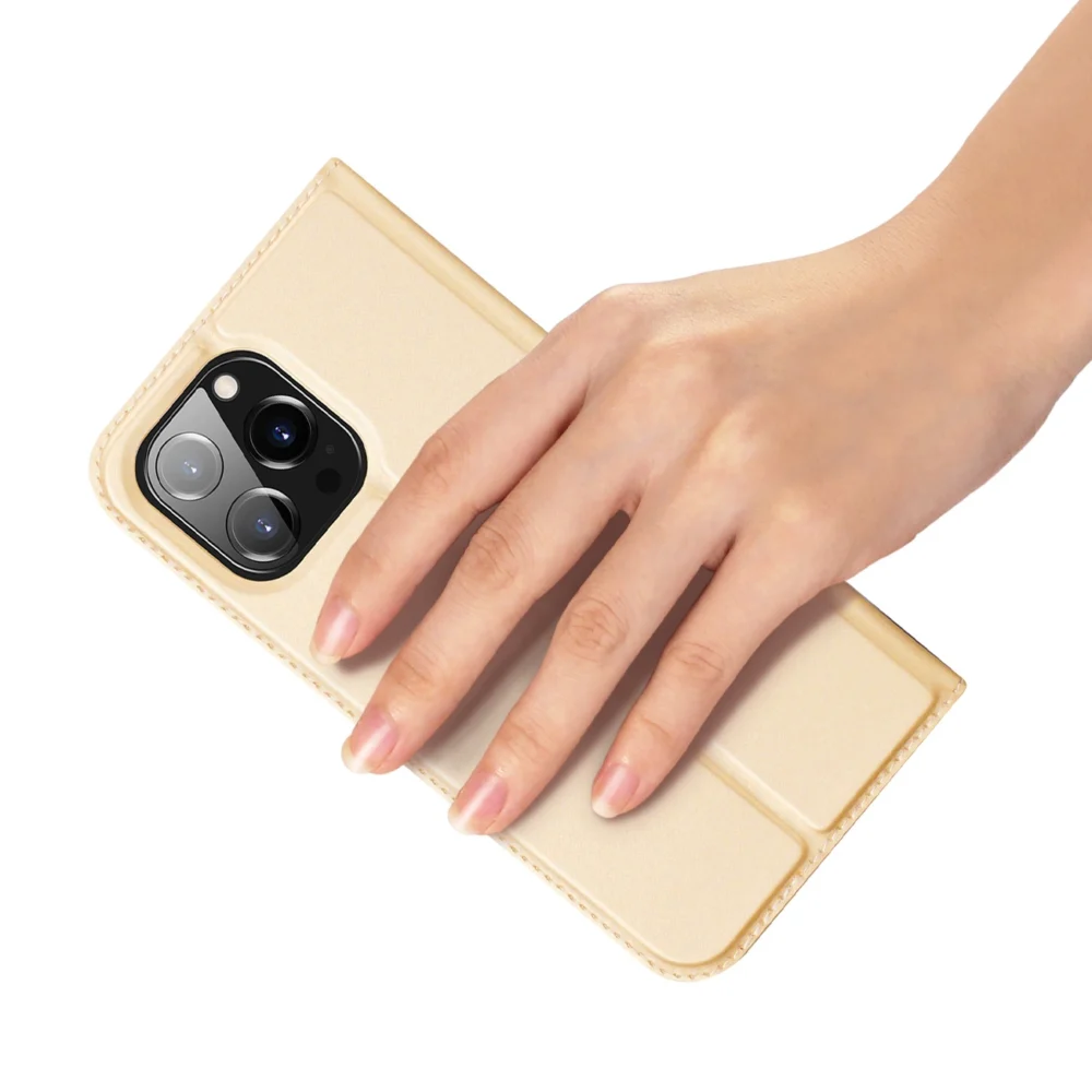 Dux Ducis Skin Pro Holster Flip Cover for iPhone 14 Pro goldeng