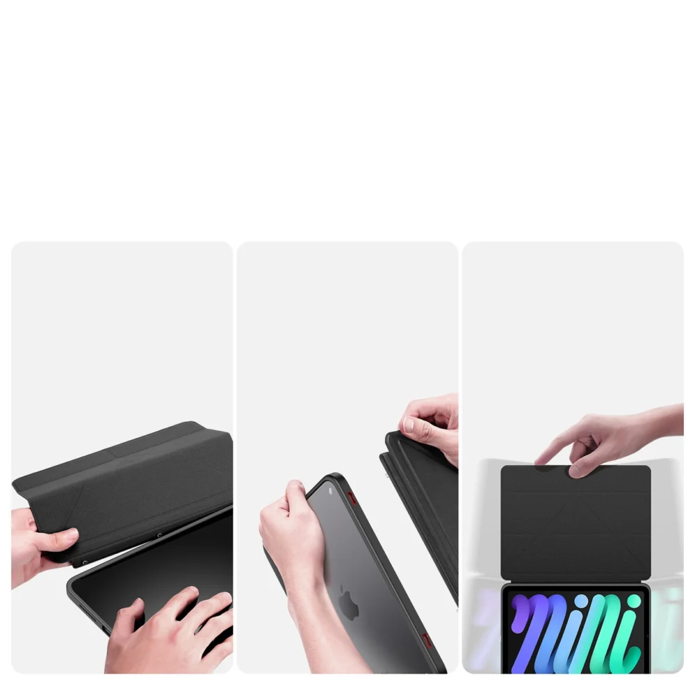 Dux Ducis Magi case for iPad mini 2021 smart cover with stand and storage for Apple Pencil blackeng