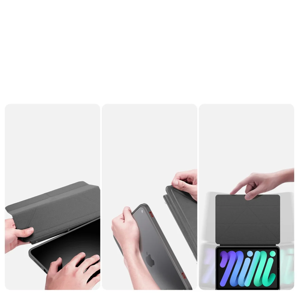 Dux Ducis Magi case for iPad mini 2021 smart cover with stand and storage for Apple Pencil grayeng