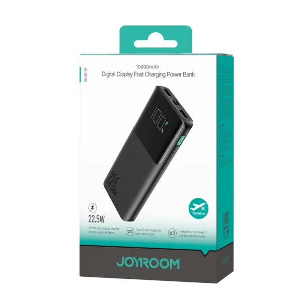 Joyroom power bank 22.5W 10000mAh PD QC3.0 AFC black (JR-QP191)eng
