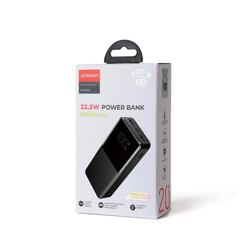 Joyroom powerbank 20000mAh 22.5W PD QC3.0 AFC black (JR-QP192)eng