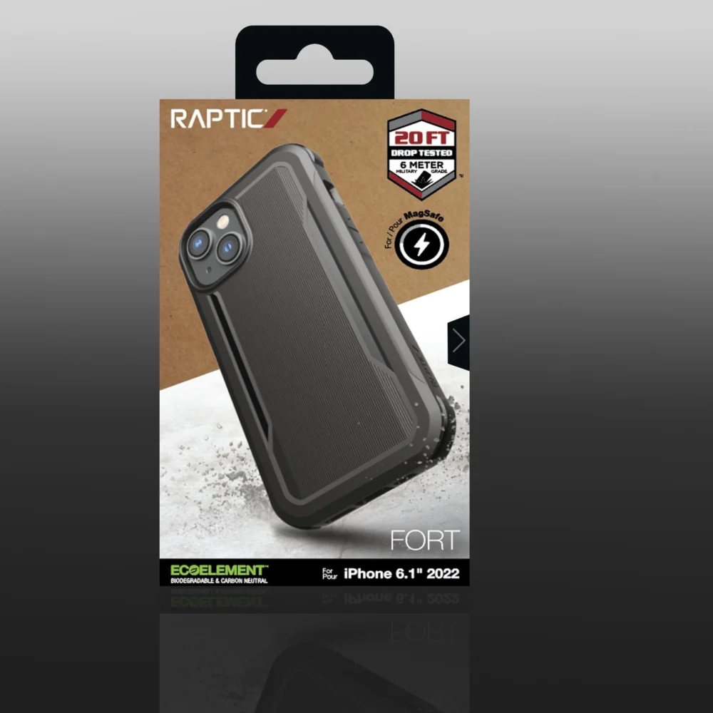 Raptic X-Doria Fort Case iPhone 14 case with MagSafe armored cover blackeng