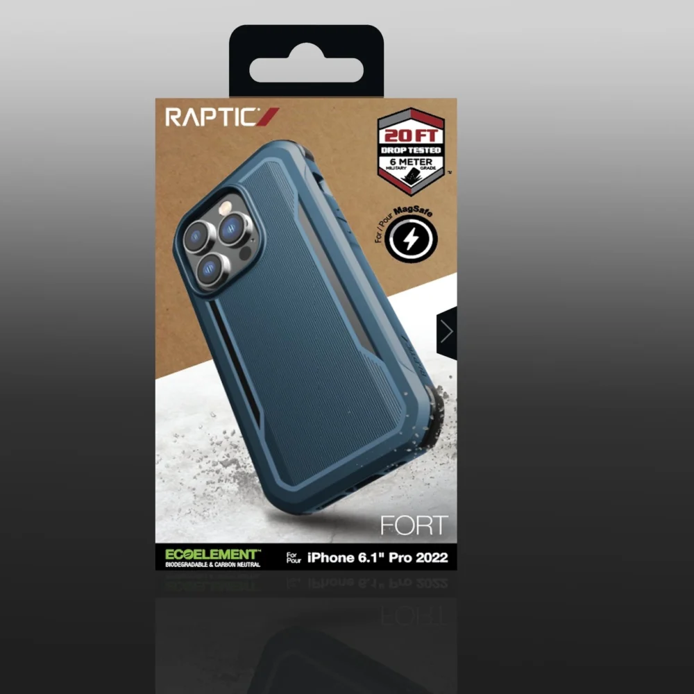Raptic X-Doria Fort Case iPhone 14 Pro with MagSafe armored blue covereng