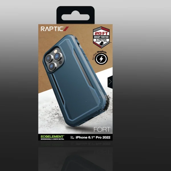 Raptic X-Doria Fort Case iPhone 14 Pro with MagSafe armored blue covereng