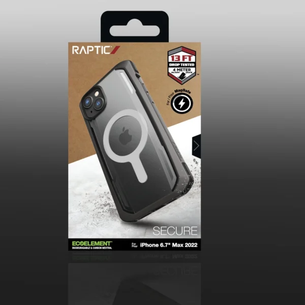 Raptic X-Doria Secure Case for iPhone 14 Plus with MagSafe armored cover blackeng