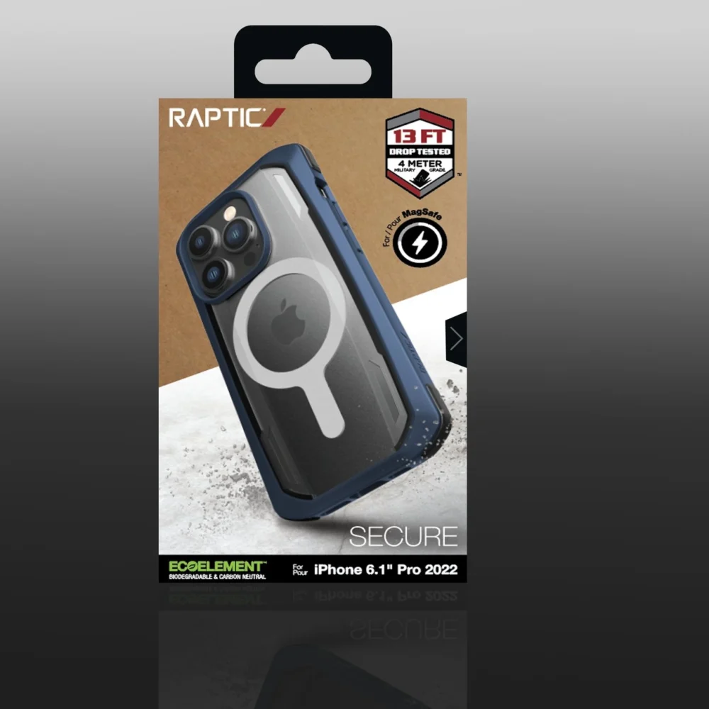 Raptic X-Doria Secure Case for iPhone 14 Pro with MagSafe armored cover blueeng
