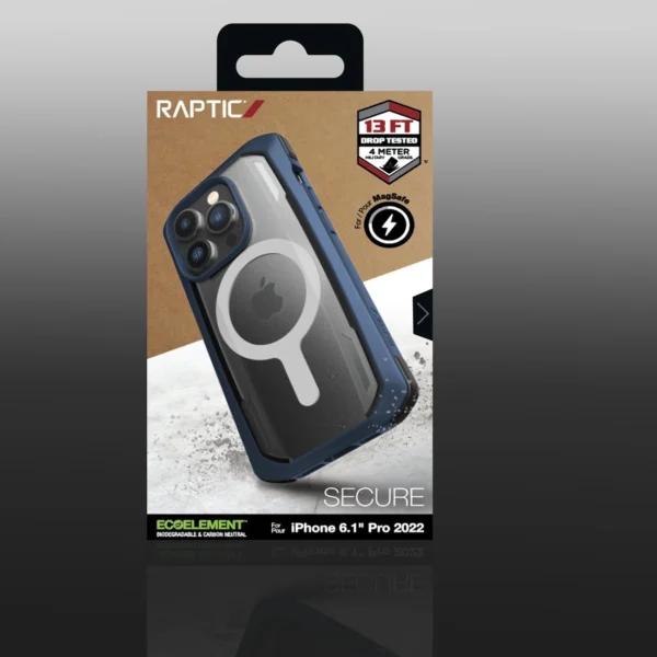 Raptic X-Doria Secure Case for iPhone 14 Pro with MagSafe armored cover blueeng