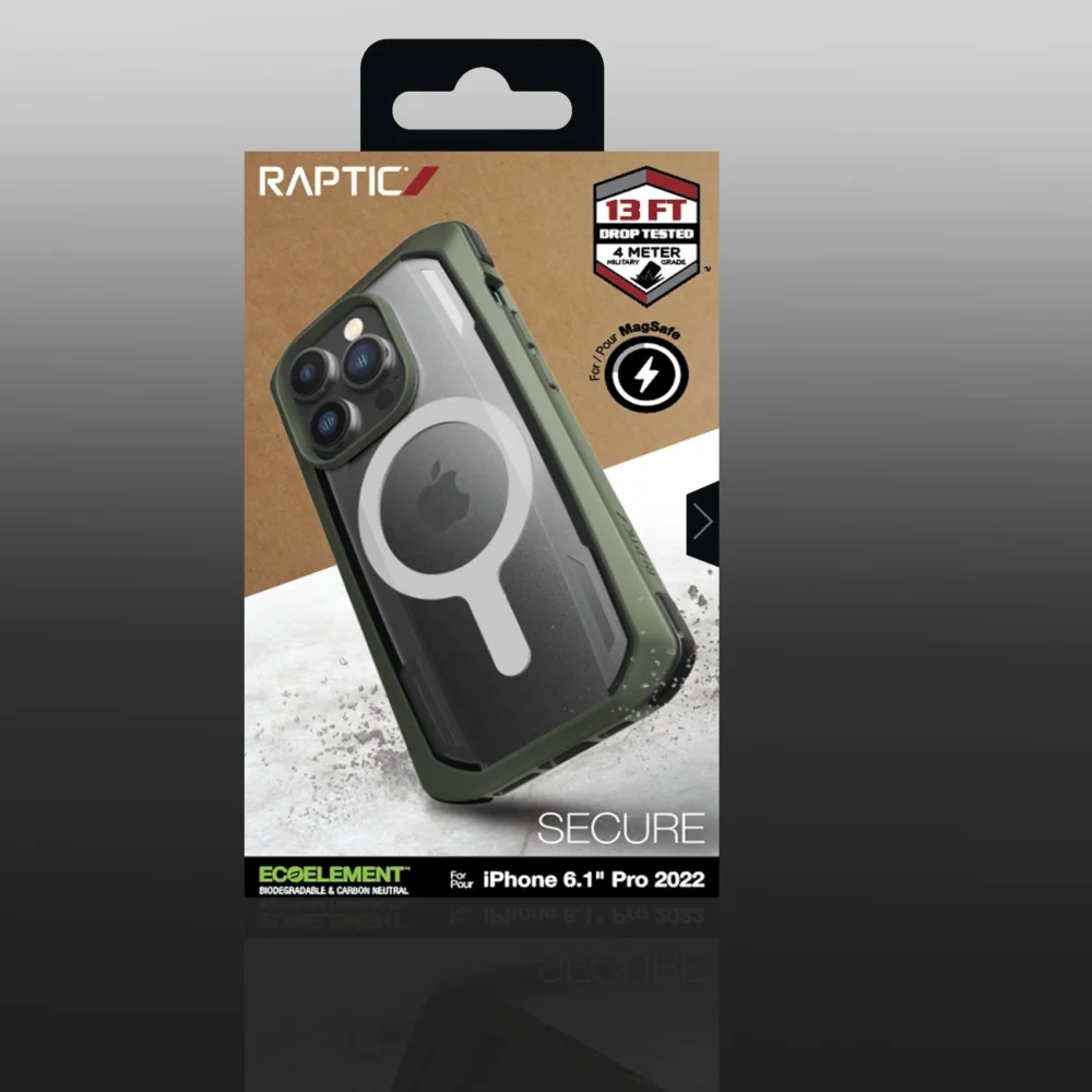 Raptic X-Doria Secure Case iPhone 14 Pro with MagSafe armored cover greeneng