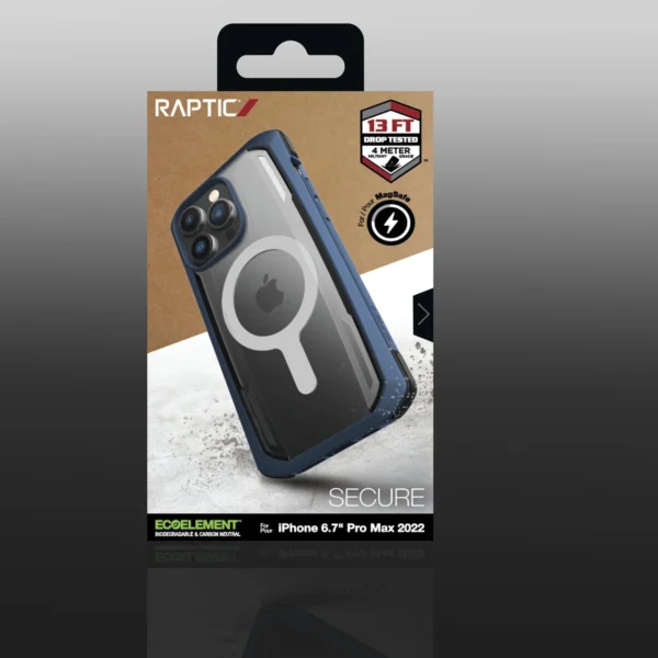 Raptic X-Doria Secure Case for iPhone 14 Pro Max with MagSafe armored cover blueeng