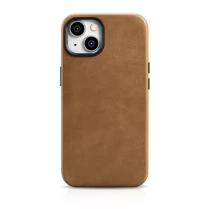 iCarer Oil Wax Premium Leather Case magnetic leather iPhone 14 case with MagSafe brown (WMI14220701-TN)eng