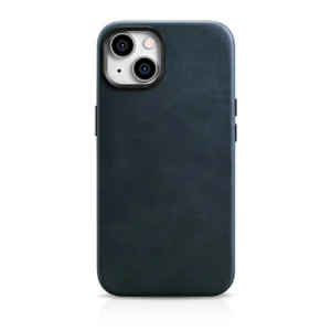iCarer Oil Wax Premium Leather Case iPhone 14 Magnetic Leather Case with MagSafe Dark Blue (WMI14220701-BU)eng