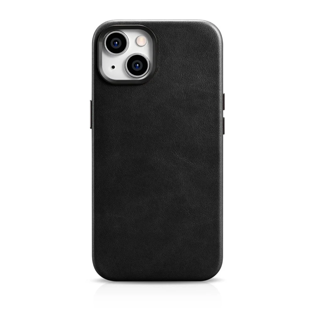 iCarer Oil Wax Premium Leather Case iPhone 14 Plus Magnetic Leather Case with MagSafe Black (WMI14220703-BK)eng