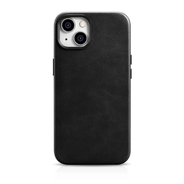 iCarer Oil Wax Premium Leather Case iPhone 14 Plus Magnetic Leather Case with MagSafe Black (WMI14220703-BK)eng