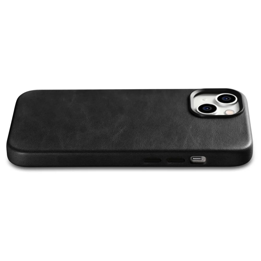iCarer Oil Wax Premium Leather Case iPhone 14 Plus Magnetic Leather Case with MagSafe Black (WMI14220703-BK)eng
