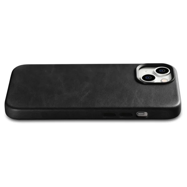 iCarer Oil Wax Premium Leather Case iPhone 14 Plus Magnetic Leather Case with MagSafe Black (WMI14220703-BK)eng