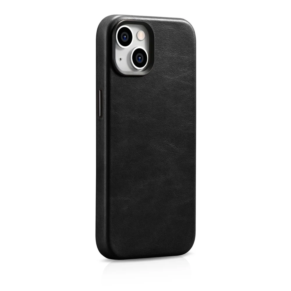 iCarer Oil Wax Premium Leather Case iPhone 14 Plus Magnetic Leather Case with MagSafe Black (WMI14220703-BK)eng