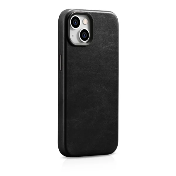 iCarer Oil Wax Premium Leather Case iPhone 14 Plus Magnetic Leather Case with MagSafe Black (WMI14220703-BK)eng