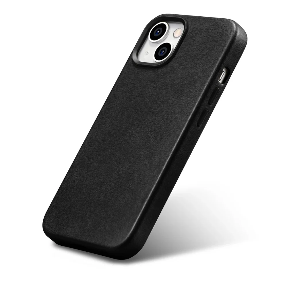 iCarer Oil Wax Premium Leather Case iPhone 14 Plus Magnetic Leather Case with MagSafe Black (WMI14220703-BK)eng
