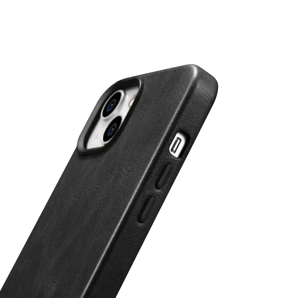 iCarer Oil Wax Premium Leather Case iPhone 14 Plus Magnetic Leather Case with MagSafe Black (WMI14220703-BK)eng