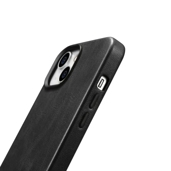 iCarer Oil Wax Premium Leather Case iPhone 14 Plus Magnetic Leather Case with MagSafe Black (WMI14220703-BK)eng