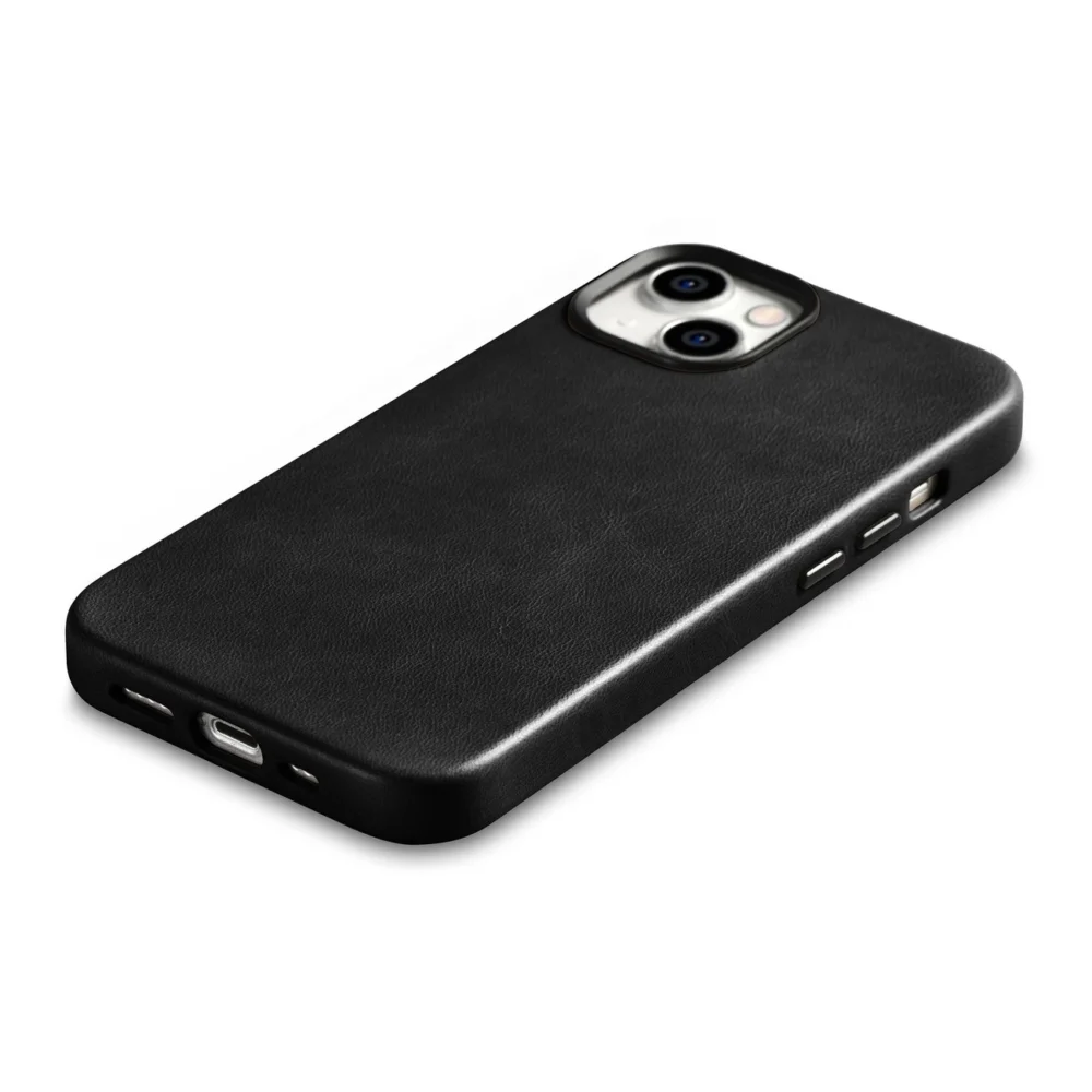 iCarer Oil Wax Premium Leather Case iPhone 14 Plus Magnetic Leather Case with MagSafe Black (WMI14220703-BK)eng