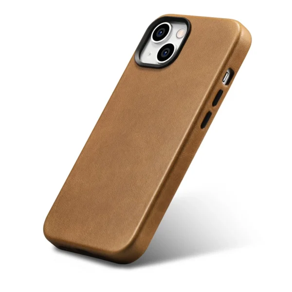 iCarer Oil Wax Premium Leather Case iPhone 14 Plus Magnetic Leather Case with MagSafe Brown (WMI14220703-TN)eng