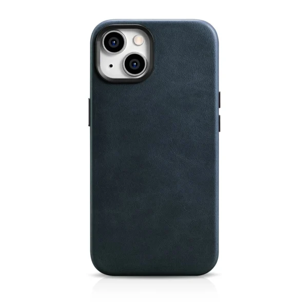 iCarer Oil Wax Premium Leather Case iPhone 14 Plus Magnetic Leather Case with MagSafe Dark Blue (WMI14220703-BU)eng