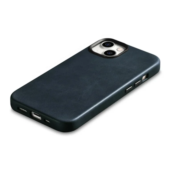 iCarer Oil Wax Premium Leather Case iPhone 14 Plus Magnetic Leather Case with MagSafe Dark Blue (WMI14220703-BU)eng