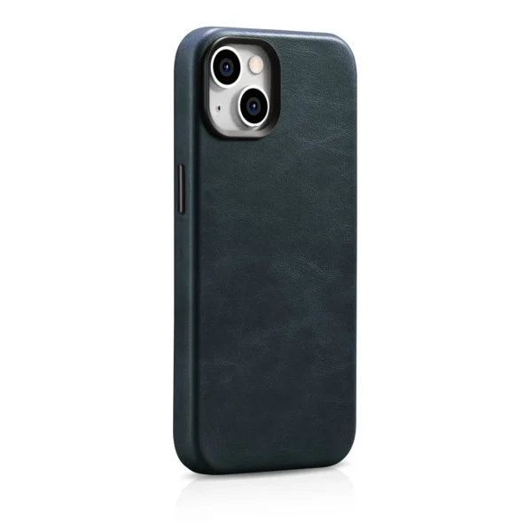 iCarer Oil Wax Premium Leather Case iPhone 14 Plus Magnetic Leather Case with MagSafe Dark Blue (WMI14220703-BU)eng