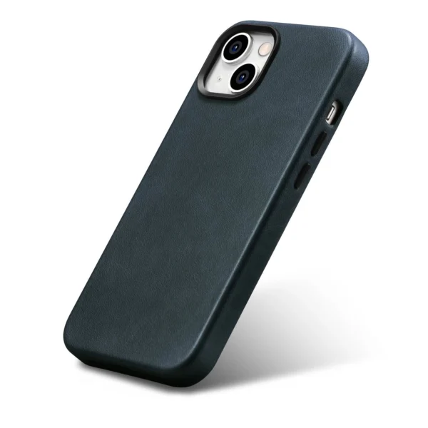iCarer Oil Wax Premium Leather Case iPhone 14 Plus Magnetic Leather Case with MagSafe Dark Blue (WMI14220703-BU)eng