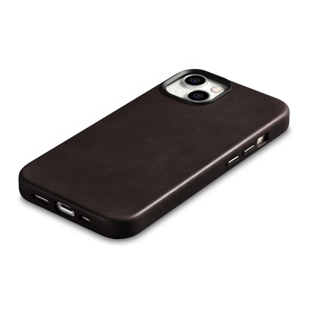 iCarer Oil Wax Premium Leather Case iPhone 14 Plus Magnetic Leather Case with MagSafe Brown (WMI14220703-BN)eng
