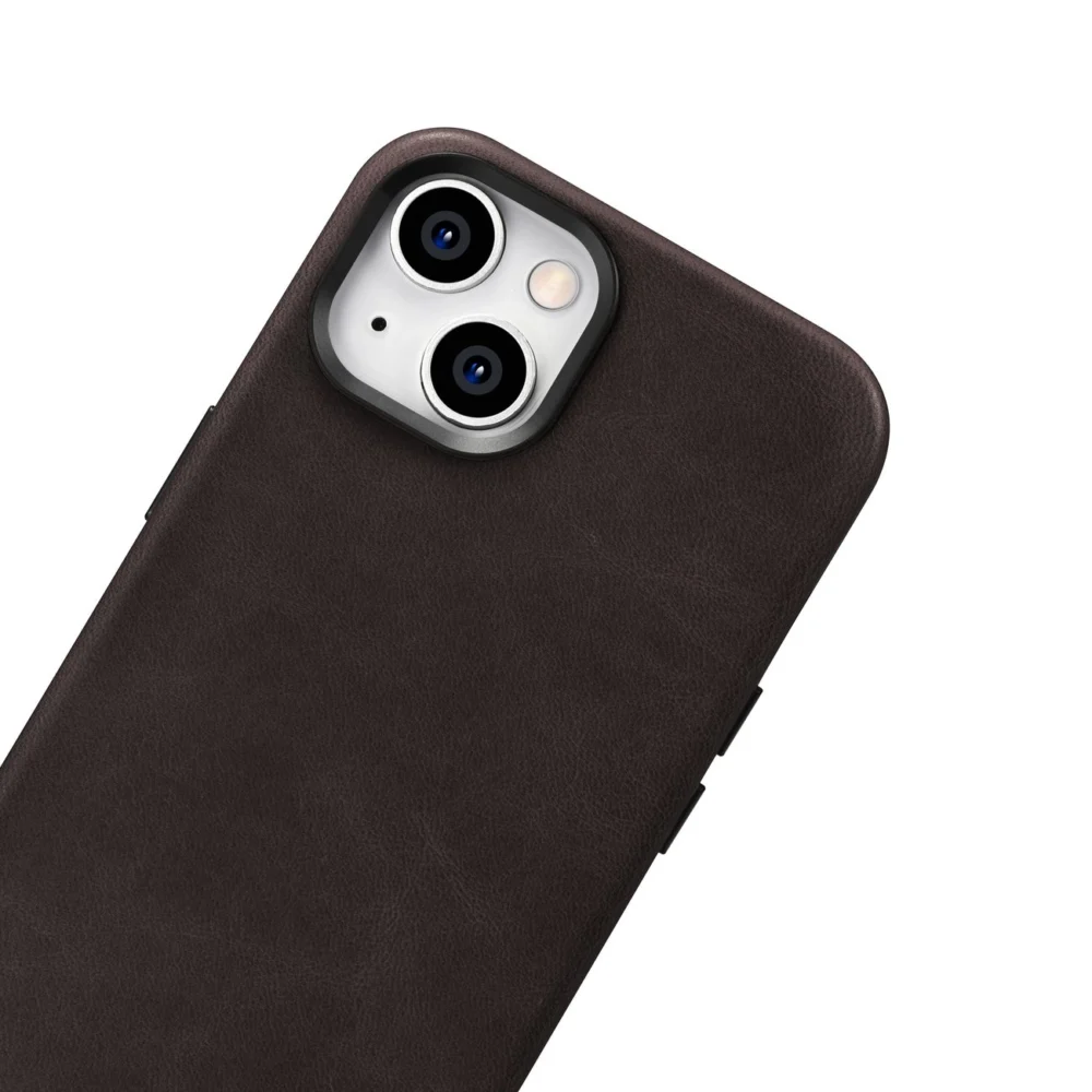 iCarer Oil Wax Premium Leather Case iPhone 14 Plus Magnetic Leather Case with MagSafe Brown (WMI14220703-BN)eng