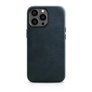 iCarer Oil Wax Premium Leather Case iPhone 14 Pro Max Magnetic Leather Case with MagSafe Dark Blue (WMI14220704-BU)eng