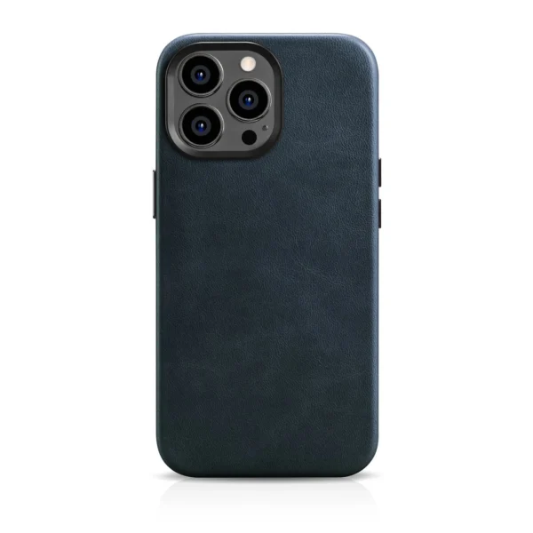 iCarer Oil Wax Premium Leather Case iPhone 14 Pro Max Magnetic Leather Case with MagSafe Dark Blue (WMI14220704-BU)eng