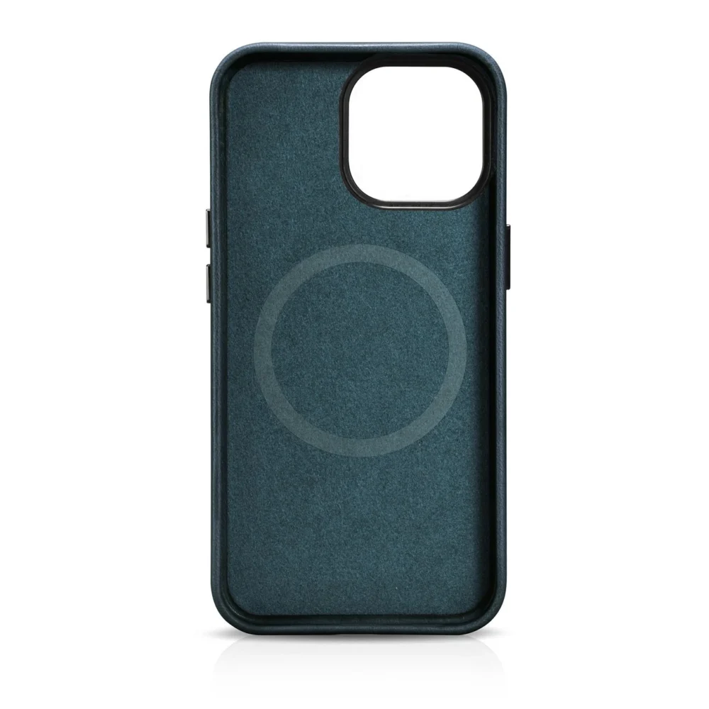 iCarer Oil Wax Premium Leather Case iPhone 14 Pro Max Magnetic Leather Case with MagSafe Dark Blue (WMI14220704-BU)eng