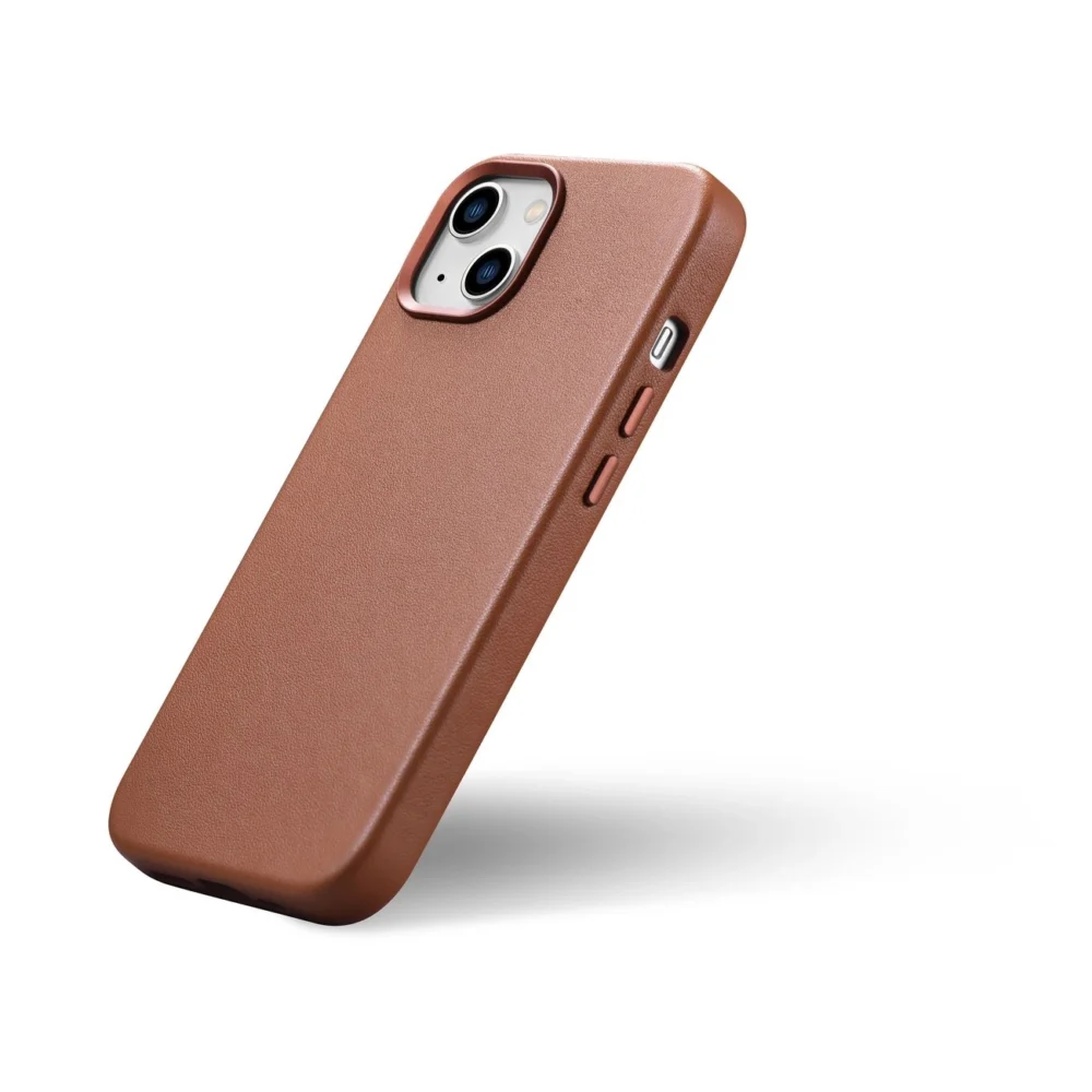 iCarer Case Leather Case Cover for iPhone 14 Brown (WMI14220705-BN) (MagSafe Compatible)eng