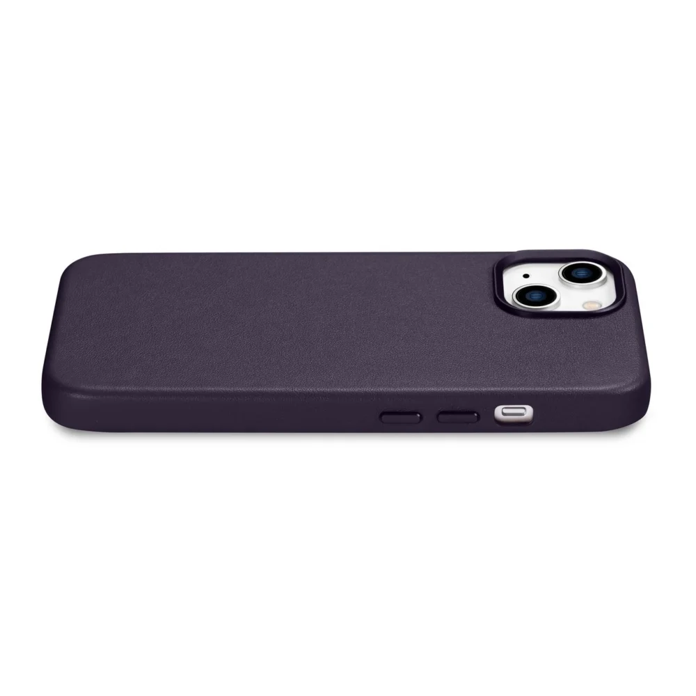 iCarer Case Leather Cover Case for iPhone 14 Dark Purple (WMI14220705-DP) (MagSafe Compatible)eng