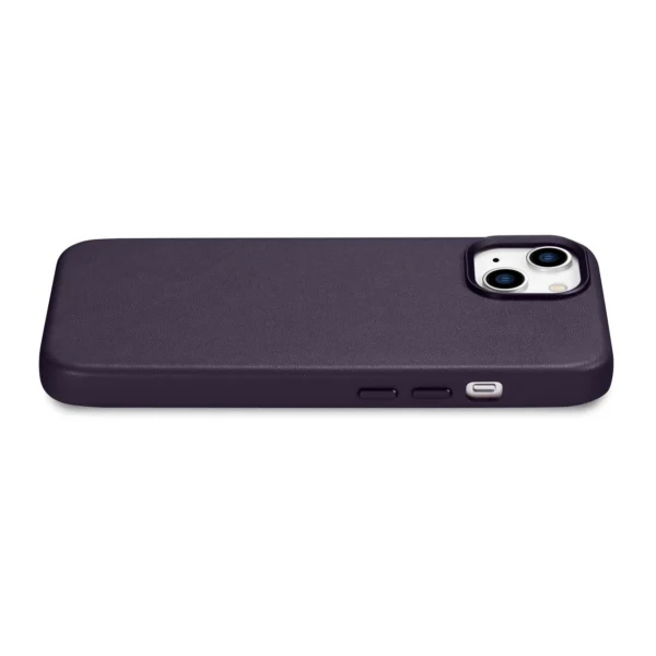 iCarer Case Leather Cover Case for iPhone 14 Dark Purple (WMI14220705-DP) (MagSafe Compatible)eng