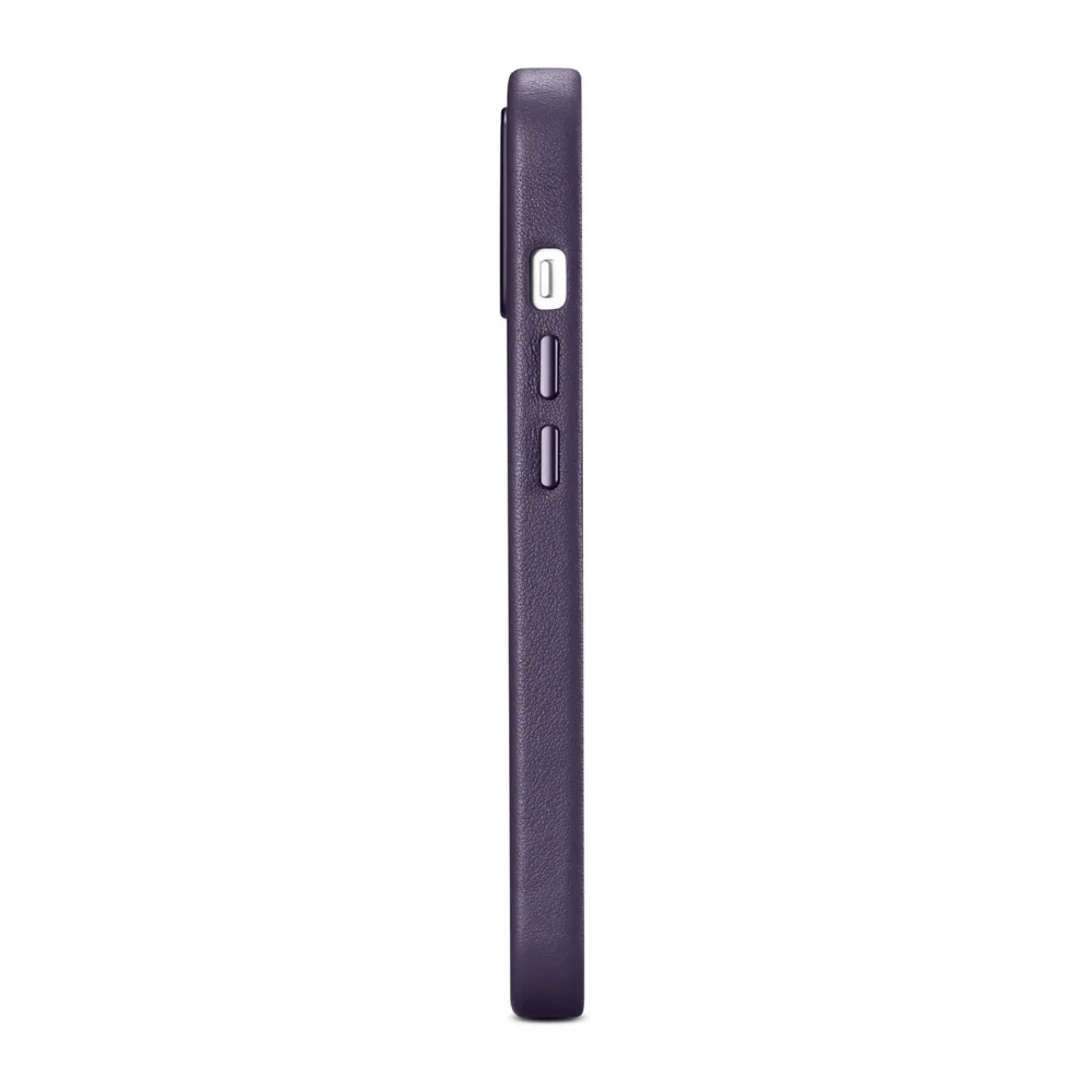 iCarer Case Leather Cover Case for iPhone 14 Dark Purple (WMI14220705-DP) (MagSafe Compatible)eng