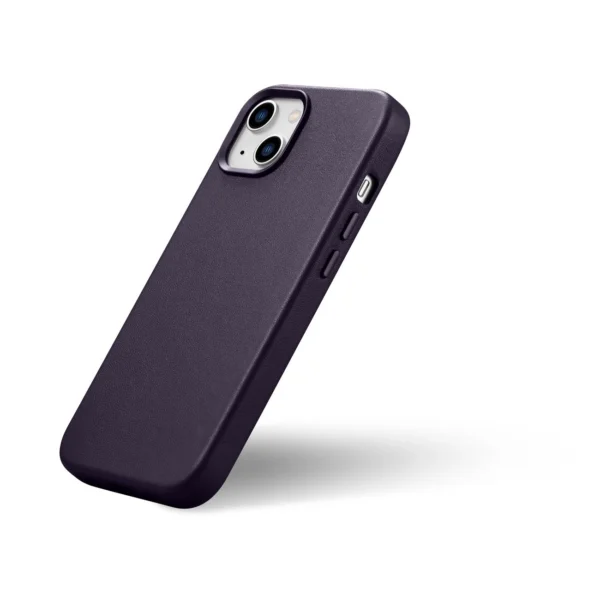 iCarer Case Leather Cover Case for iPhone 14 Dark Purple (WMI14220705-DP) (MagSafe Compatible)eng