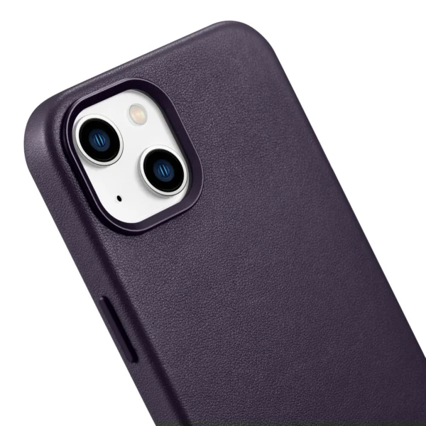 iCarer Case Leather Cover Case for iPhone 14 Dark Purple (WMI14220705-DP) (MagSafe Compatible)eng