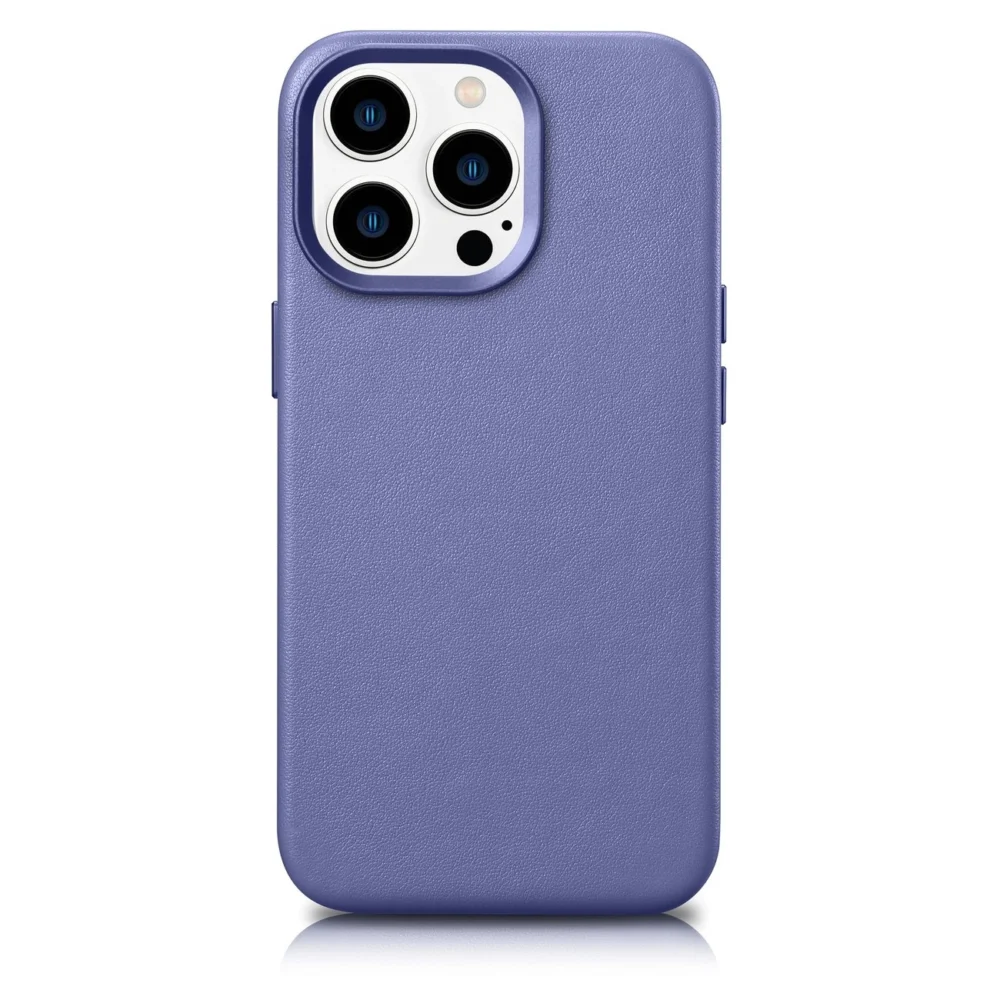 iCarer Case Leather Cover Genuine Leather Case for iPhone 14 Pro Max Light Purple (WMI14220708-LP) (MagSafe Compatible)eng
